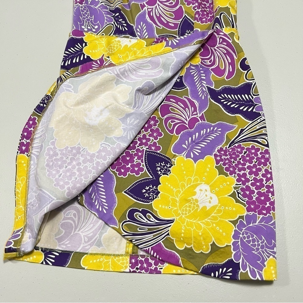 London Times Floral Faux Wrap Sleeveless Dress - Picture 4 of 9